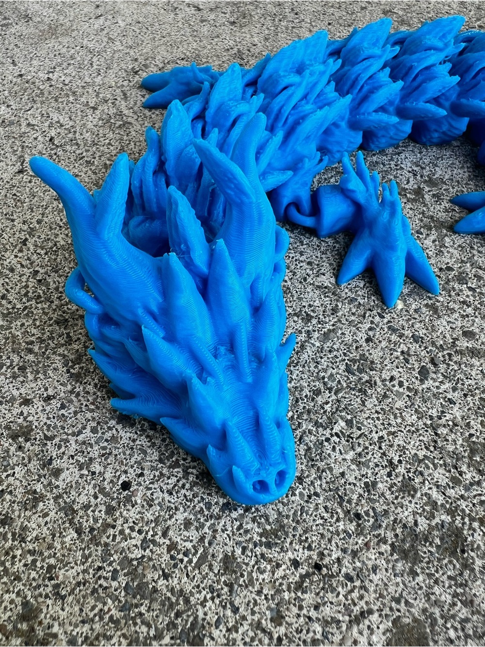 Bright 3D Printed Dragon Sculpture